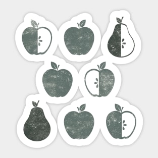 Distressed Apples and Pears in Weathered Grey Sticker